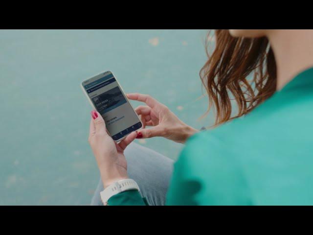 woman looking at phone