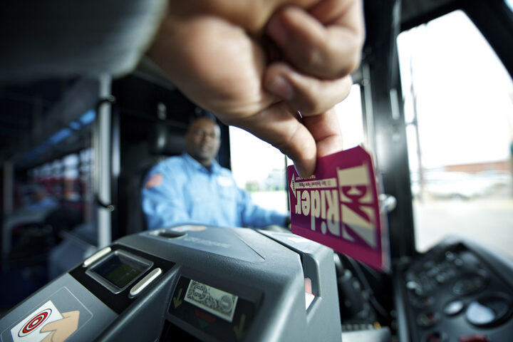 swiping a transit card